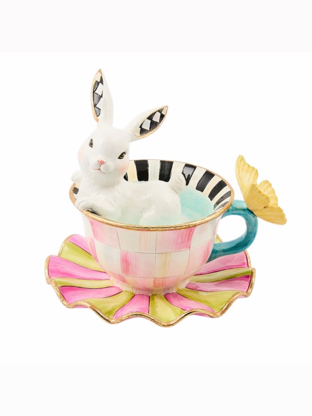 MacKenzie-Childs Frolic Spring Teacup Bunny